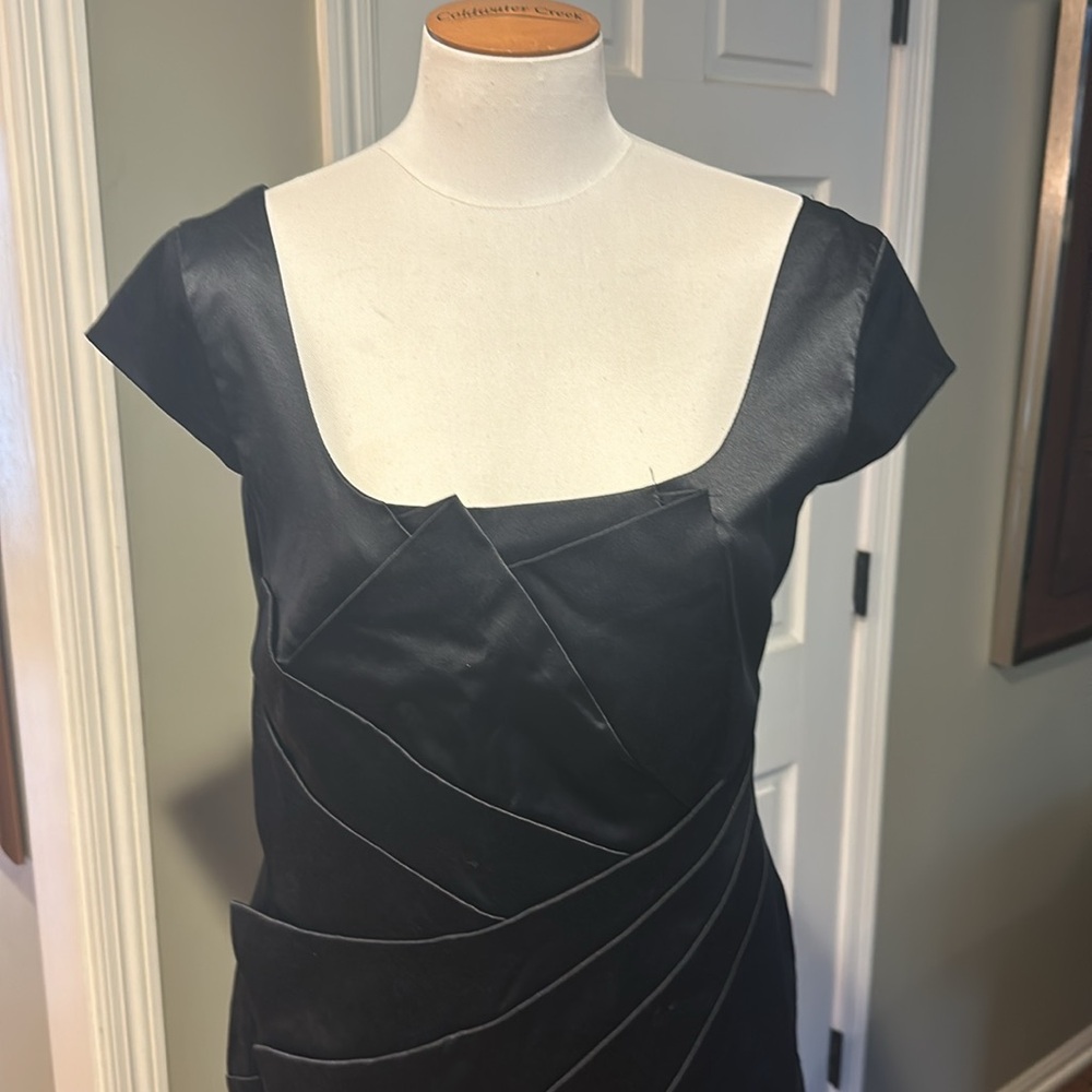 EUC RedHerring Special Edition Cap Sleeve Square Neck Black Cocktail Dress Sz 14 - Picture 2 of 6